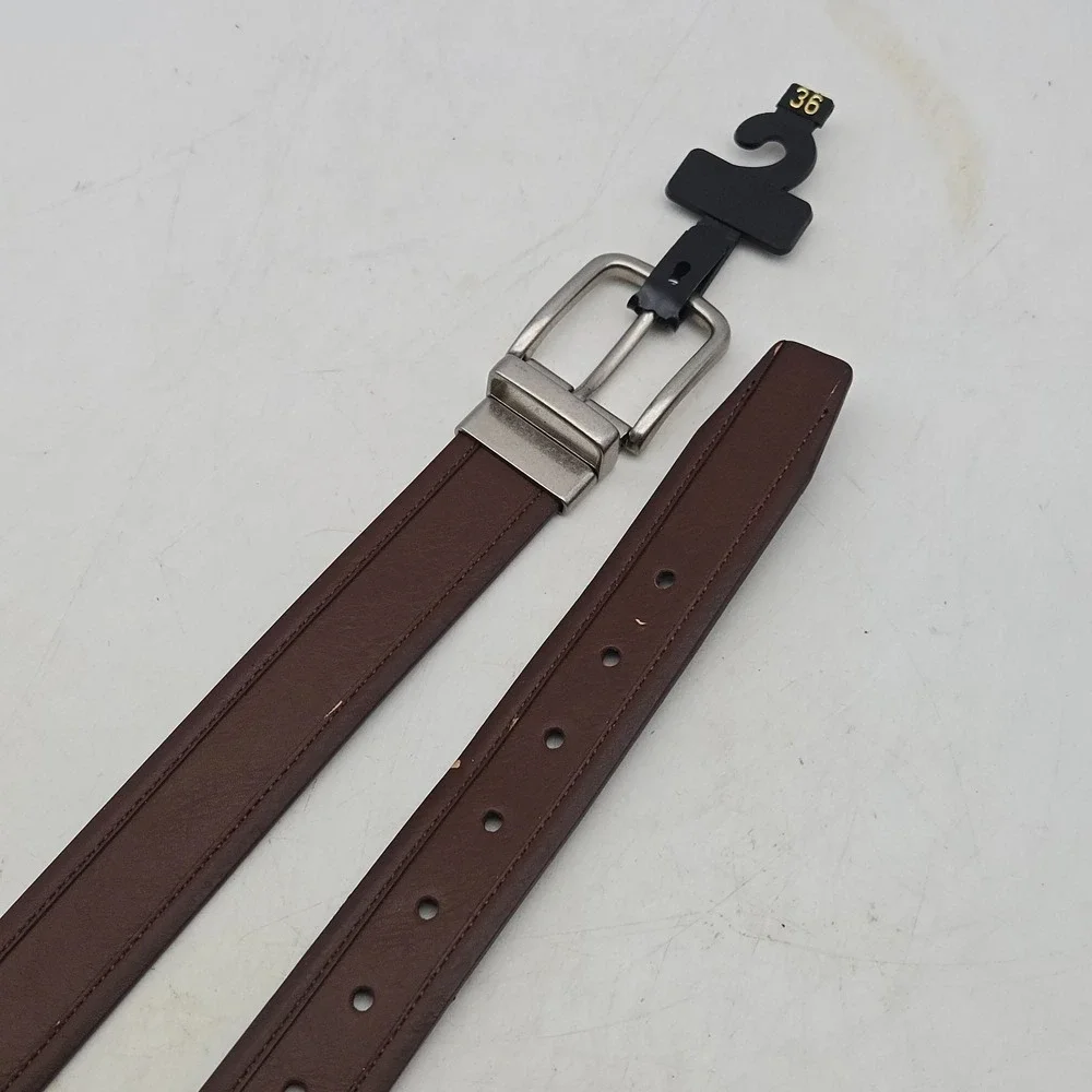 Structure Belt Brown Black Reversible Syn Leather Mens 34-36 Gunmetal Buckle New